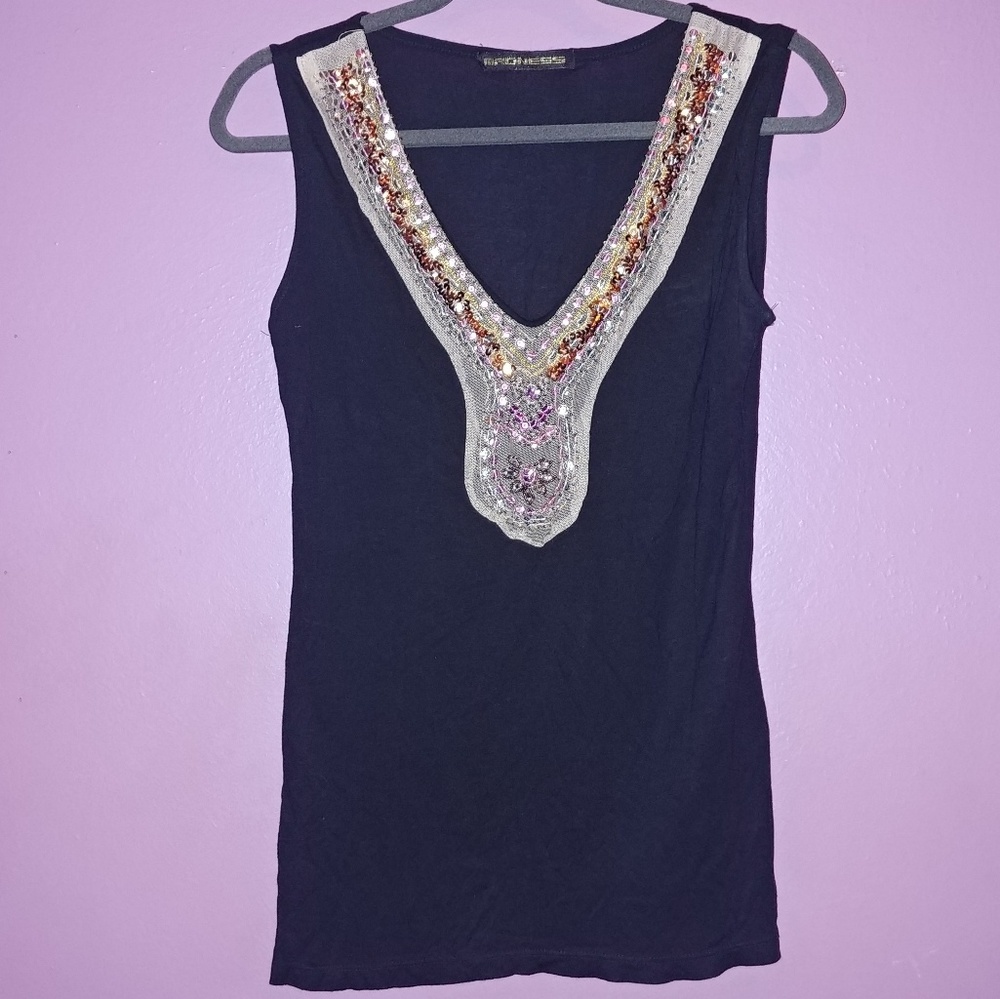 Madness Embellished Neck Top